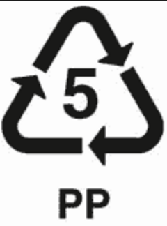 Polypropylene (PP) Resin Identification Code 5 (For Plastic Recycling Purposes)